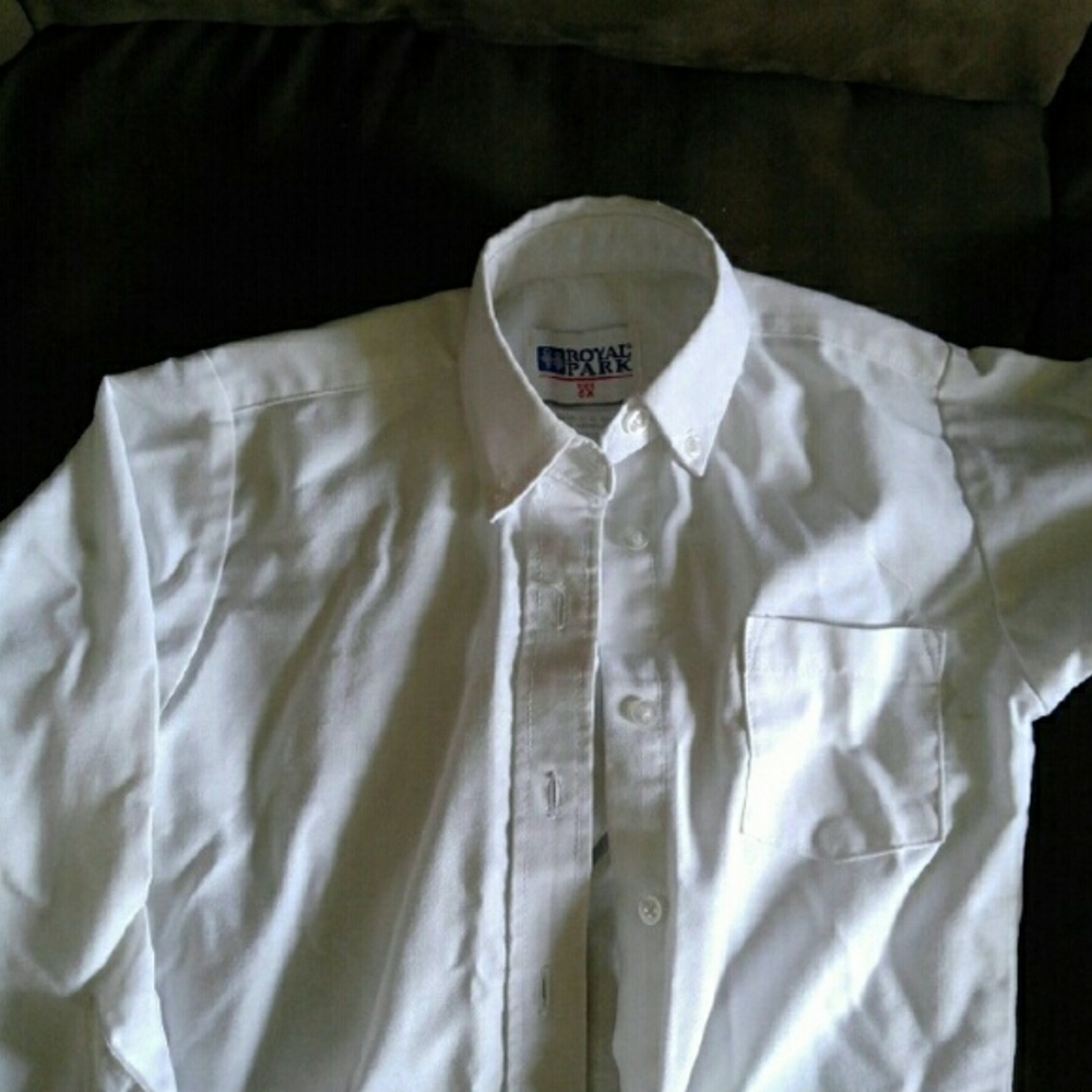 3/$12 Long Sleeve White Boys Button Down Shirt Size 6X